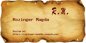 Rozinger Magda névjegykártya